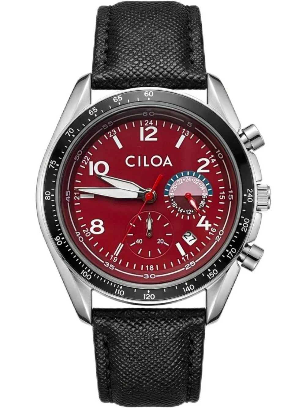 Men's Red Chronograph Classics Waterproof Sport Casual Business Wrist Watch